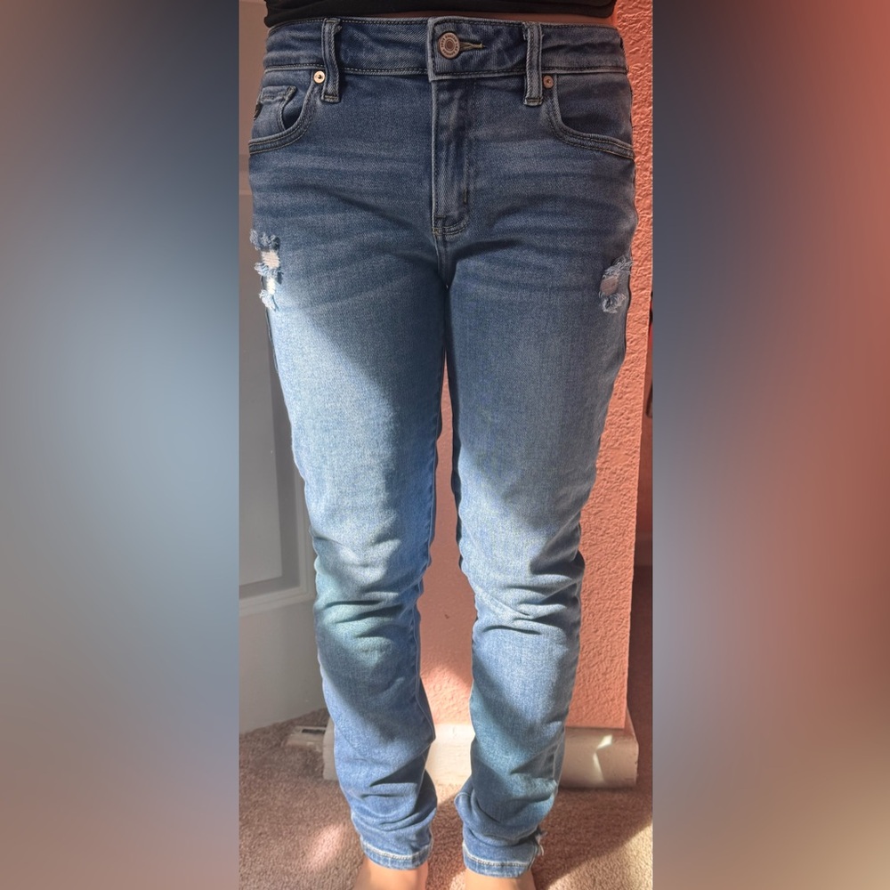 KanCan Medium Blue Distressed Skinny Jeans